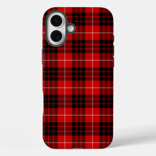Coques iPhone 16 Plus Munro tartan rouge noir plaid