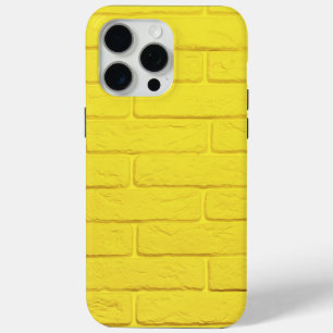 Coque iPhone 15 Pro Max mur en brique jaune