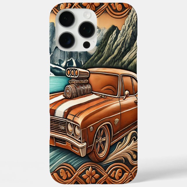 Coques Case-Mate iPhone Muscle Car dans les montagnes des années 1980 (Verso)