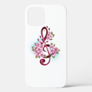 Case-Mate iPhone Case Musical treble clef notes with Sakura flowers