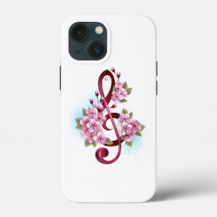 Case-Mate iPhone Case Musical treble clef notes with sakura flowers