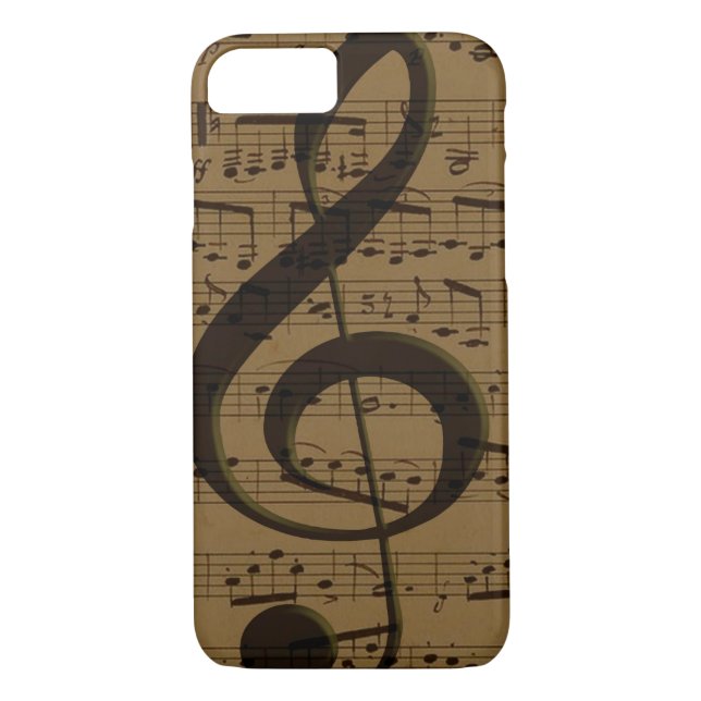 Coques Case-Mate iPhone Musical Treble Clef Sheet Musique Classique (Dos)