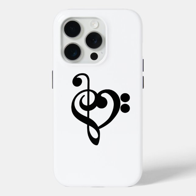 Coques Case-Mate iPhone Musicien Coeur de musique - Treble Bass Clef (Verso)