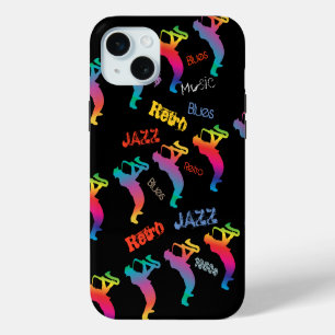 Coque iPhone 15 Mini Musiciens de jazz Musique rétro Blues Saxophone Vi
