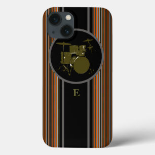 iPhone 13 Case musique à tambour rayé personnalisable