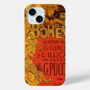 Coque Pour iPhone 15 Musique Art Nouveau vintage, Opéra de La Bohême, 1