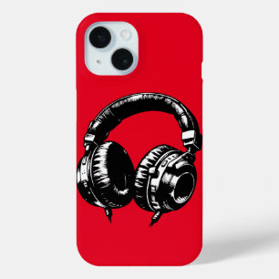 Coque Pour iPhone 15 Musique Casques DJ Anniversaire