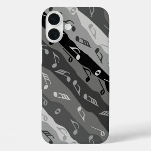 Coques iPhone 16 Plus Musique Note Brise Gris