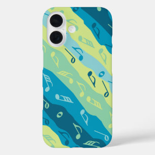 Coque Pour iPhone 16 Musique Note Grandes Vert Et Bleu
