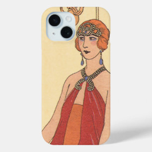 Coque Pour iPhone 15 Musique Vintage, Art Déco Pianiste Musicien Chante