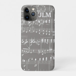 Case-Mate iPhone Case Musique vintage en gris et blanc