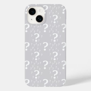 Coque Pour iPhone 14 Mystère point de question énigme puzzle gris clair