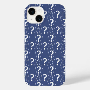 Coque Pour iPhone 14 Mystère question marque énigme puzzle bleu