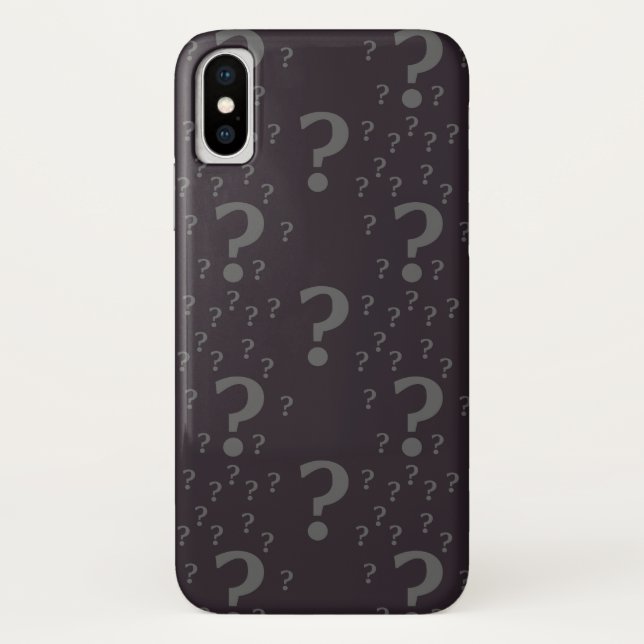 Coques Case-Mate iPhone Mystère question marque énigme puzzle gris (Dos)