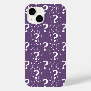 Coque Pour iPhone 14 Mystère question marque énigme puzzle violet