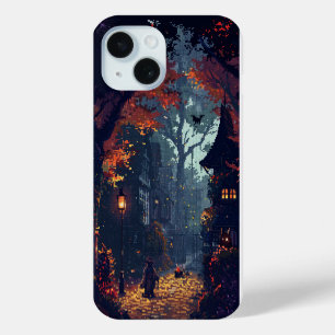 Coque Pour iPhone 15 Mystérieux Mansion Pixel Art