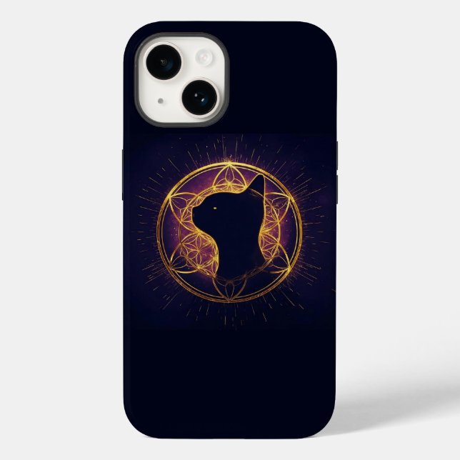 Coques Case-Mate iPhone Mystic Feline Within the Sacred Circle (Verso)