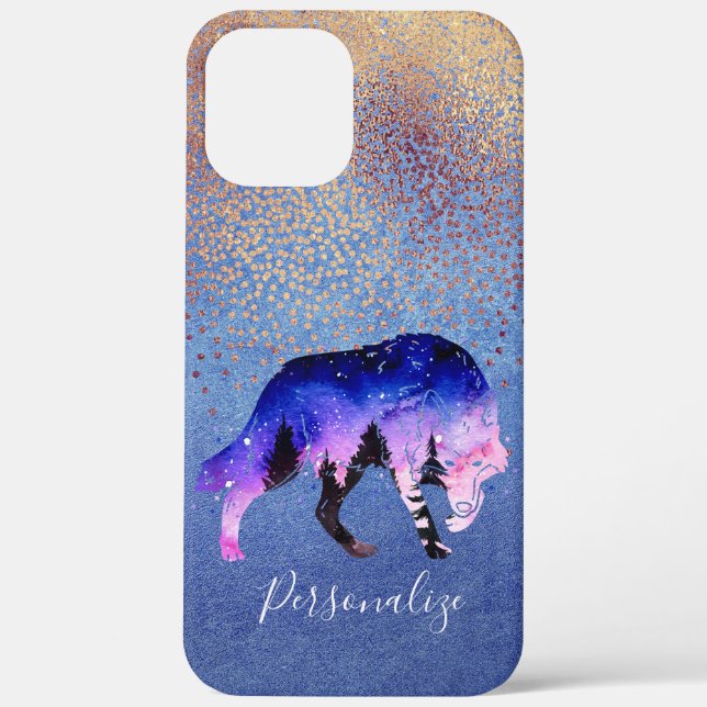 Coques Case-Mate iPhone Mystic Wolf Spirit Animal Parties scintillant Glam (Verso)
