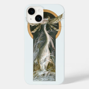 Coque Pour iPhone 14 Mythologie vintage, un dragon ailé dans l'océan