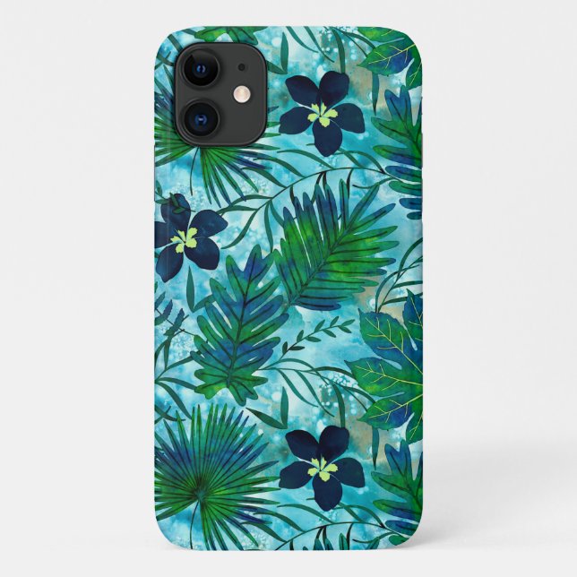 Coques Case-Mate iPhone Nalani Hawaiian Tropical Garden Turquoise (Dos)