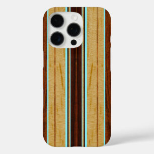 Coques iPhone 16 Pro Nalu Hou Faux Koa Bois Surf Aqua