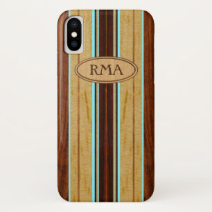 Etui iPhone Case-Mate Nalu Hou Faux Koa Wood Monogram Surboard