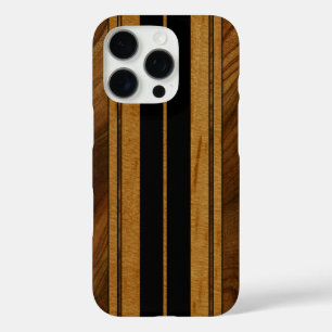 Coques iPhone 16 Pro Nalu Mua Faux Koa Bois Surbord Noir