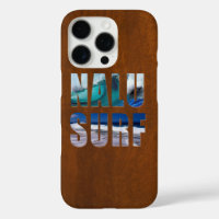 Nalu-Surf Hawaiian Wave Faux Koa Wood Surfboard