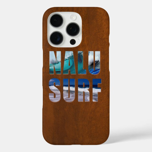 Coques Case-Mate iPhone Nalu-Surf Hawaiian Wave Faux Koa Wood Surfboard (Verso)