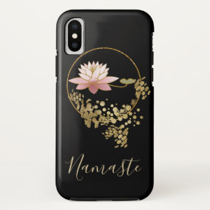 Case-Mate iPhone Case *~* Namaste Lotus Gold Parties scintillant Black G
