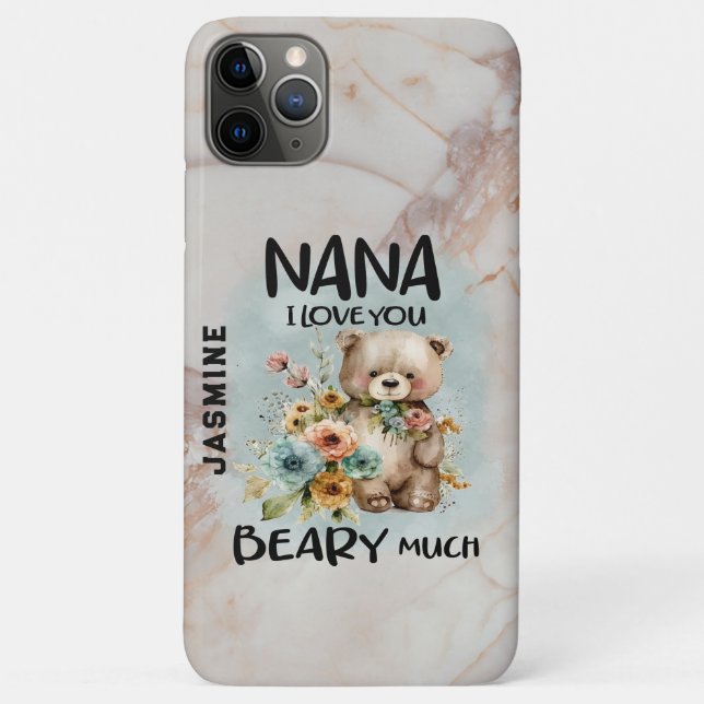 Coques Case-Mate iPhone Nana I Love You Beary Many - Nom Personnalisé (Dos)