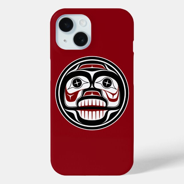 Coques Case-Mate iPhone Natif Américain Rouge Noir Haida Pleurant crâne (Verso)