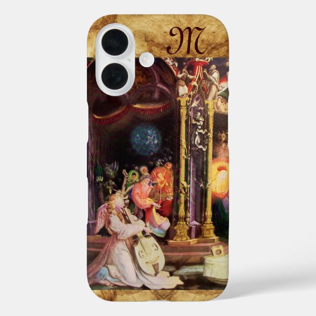 Coques Case-Mate iPhone NATIVITÉ AVEC ANGELS - MAGIE DU monogramme DE NOËL (Verso)