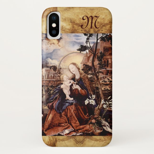 Coques Case-Mate iPhone NATIVITÉ, LILLES BLANCHES, MAGIE DE NOËL Monogramm (Dos)
