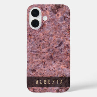 Coque Pour iPhone 16 Nature Géologie Rock Texture Nom personnalisé