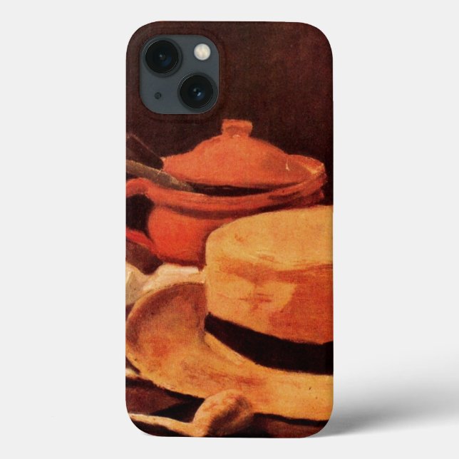 Coques Case-Mate iPhone Nature morte Chapeau de paille jaune de Vincent va (Verso)