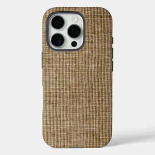 Coques iPhone 16 Pro Nature toile de jute rustique – Texture organique