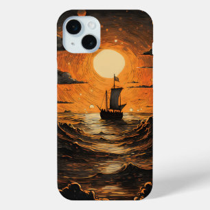 Coque iPhone 15 Mini Navire naviguant la nuit