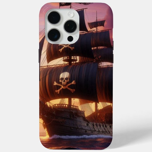 Coques Case-Mate iPhone Navire pirate au lever/coucher du soleil (Verso)