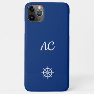 Case-Mate iPhone Case Navires nautiques Roue Bleu+Blanc (Personnaliser)