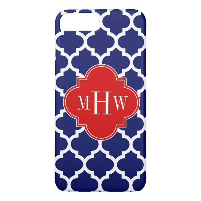 Coques Case-Mate iPhone Navy White Moroccan (Dos)