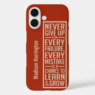 Coque Pour iPhone 16 NE JAMAIS ABANDONNER les cas de téléphone de nom p