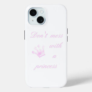 Coque Pour iPhone 15 Ne manquez pas avec une princesse - blanc -