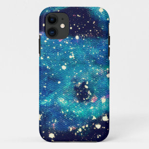 Etui iPhone Case-Mate Nebula turquoise et étoiles