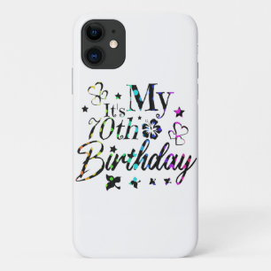 Case-Mate iPhone Case neon bokeh texturé c'est mon 70e anniversaire