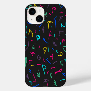 Coque Pour iPhone 14 Neon Bright Marques sur Noir