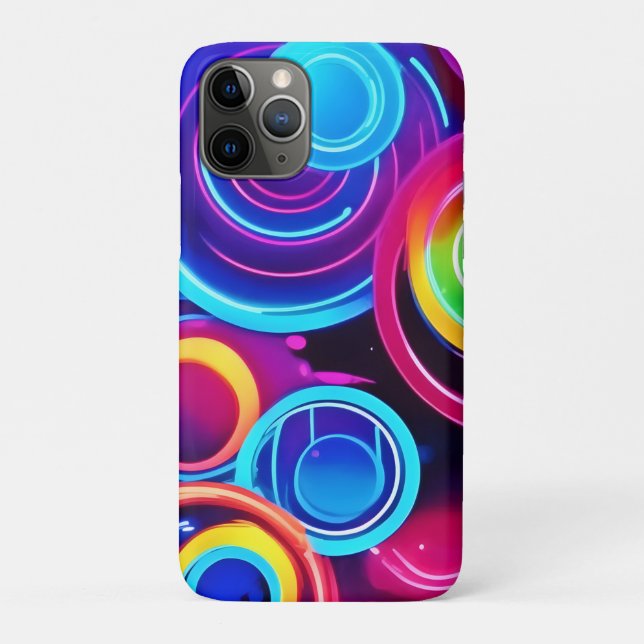 Coques Case-Mate iPhone Neon Circles Art Abstrait (Dos)