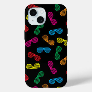 Coque Pour iPhone 15 Neon Classic Lunettes de soleil Motif