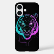 Neon digital tiger art