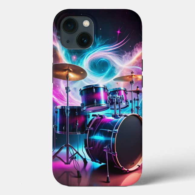 Coques Case-Mate iPhone Neon Drums Music Lover (Verso)
